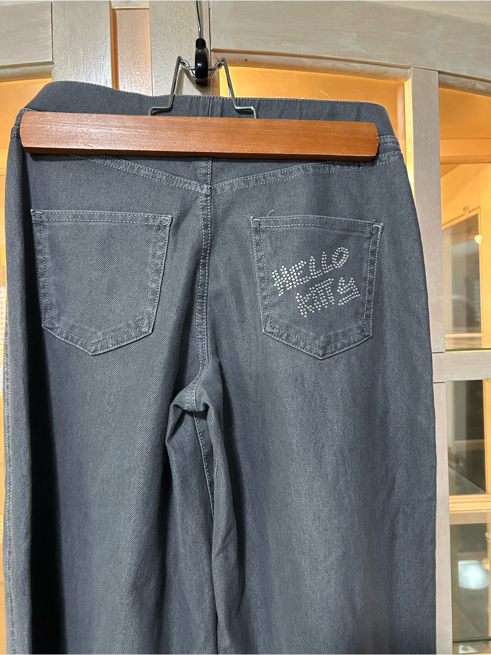H&M Hello Kitty Rhinestone Wide Leg Jeans | Girls Size 14 | Worn Once - Picture 2 of 5
